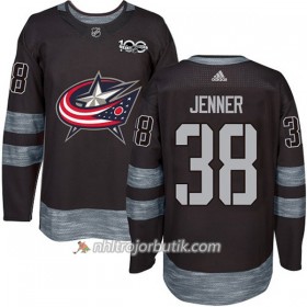 Män Ishockey Blue Jackets Tröja Boone Jenner 38 1917-2017 100th Anniversary Adidas Svart Authentic